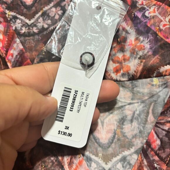 NWT Soft Surroundings Multicolor Tapestry Floral Paisley Tasha Top Plus Size 3X - Picture 6 of 9